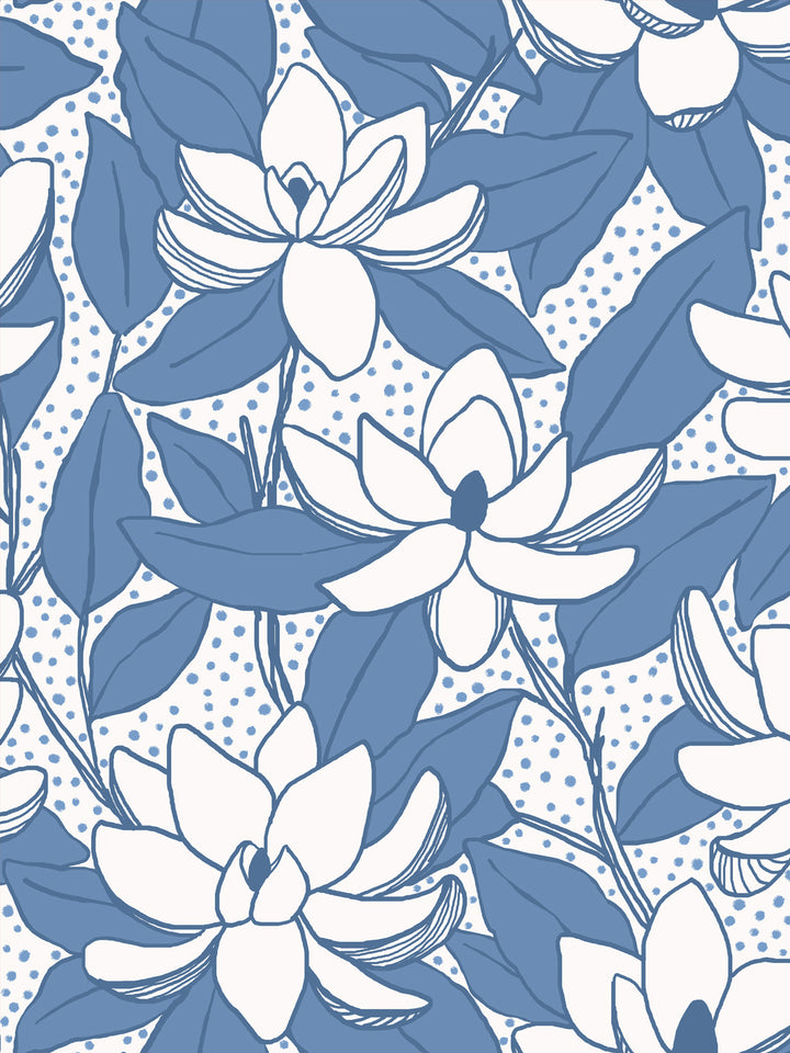 Close crop of white to palest cream flowers reading magnolia blooms on clean white