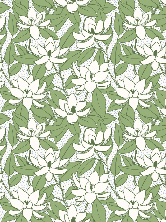 'Magnolias' Wallpaper by Wallshoppe - Fern Mist