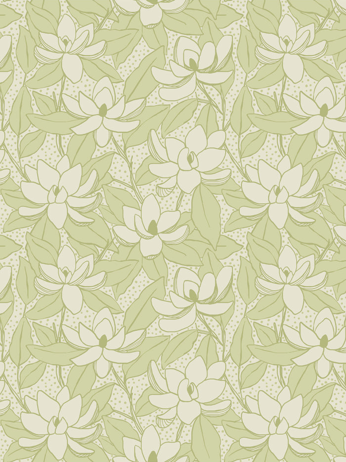 'Magnolias' Wallpaper by Wallshoppe - Limoncello