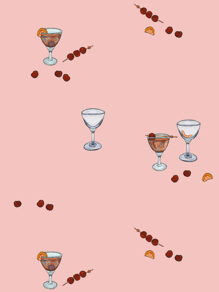'Manhattan' Wallpaper by Carly Beck City Blue - Pink