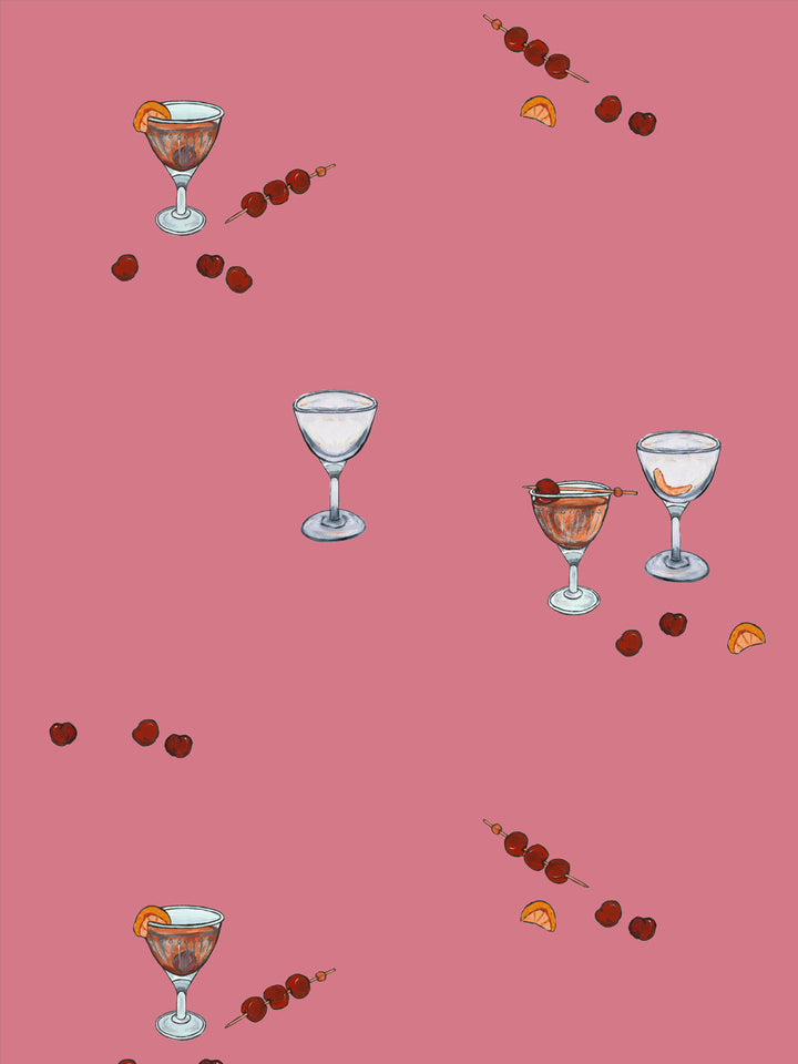 'Manhattan' Wallpaper by Carly Beck City Blue - Rose