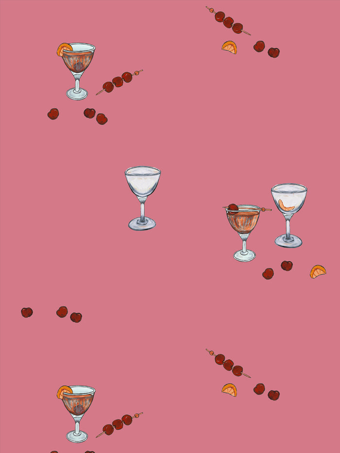 'Manhattan' Wallpaper by Carly Beck City Blue - Rose
