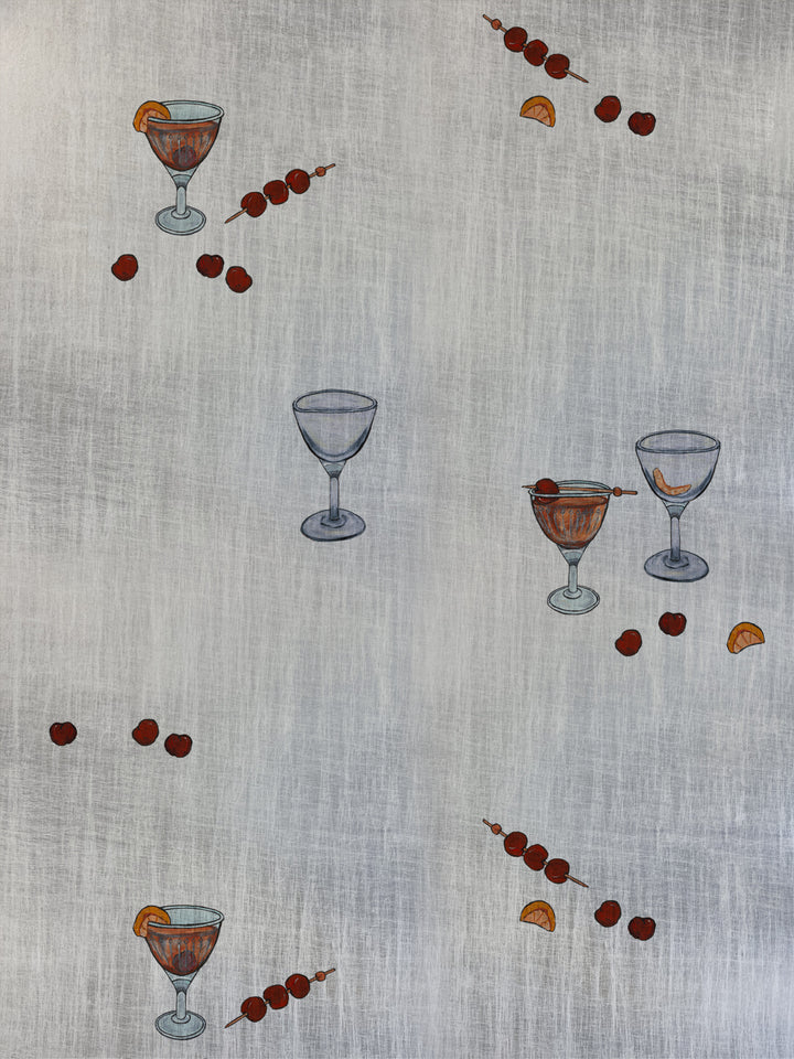 'Manhattan' Wallpaper by Carly Beck City Blue - Silver