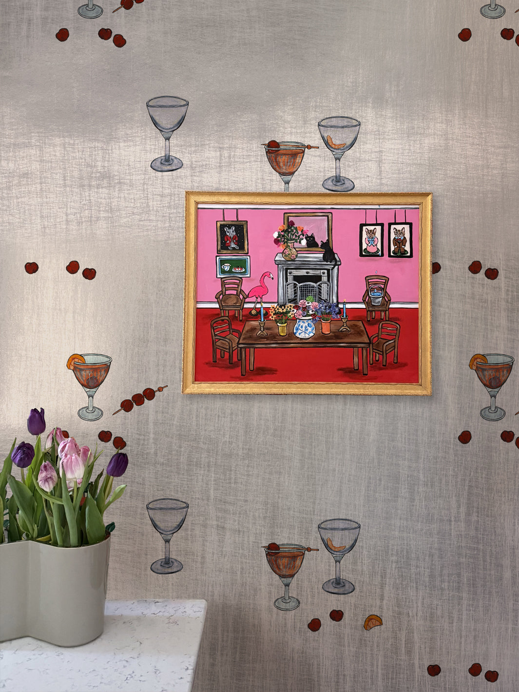 'Manhattan' Wallpaper by Carly Beck City Blue - Silver