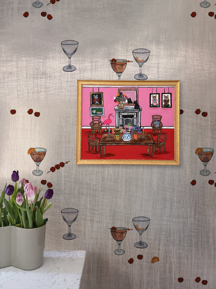'Manhattan' Wallpaper by Carly Beck City Blue - Silver