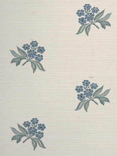 'Marian Ditsy' Grasscloth Wallpaper by Nathan Turner - Blue Aqua