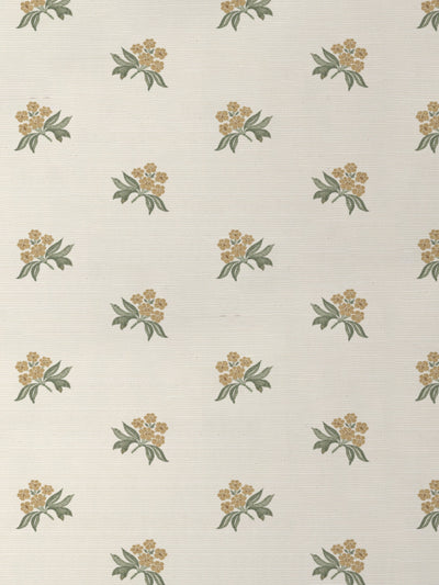 'Marian Ditsy' Grasscloth Wallpaper by Nathan Turner - Gold Green