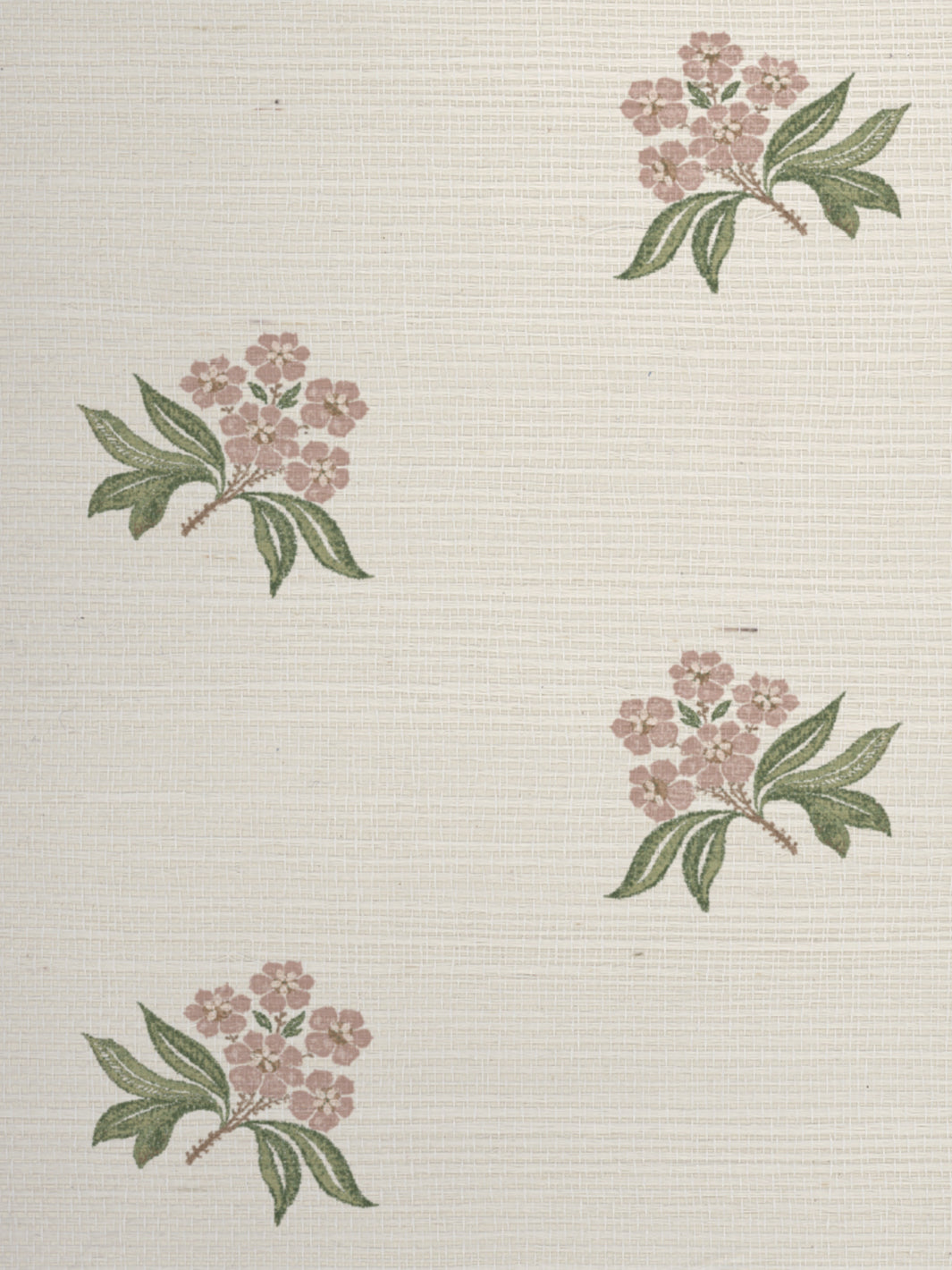 'Marian Ditsy' Grasscloth Wallpaper by Nathan Turner - Pink Green