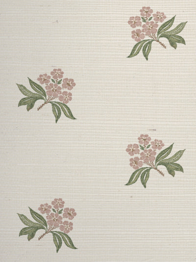 'Marian Ditsy' Grasscloth Wallpaper by Nathan Turner - Pink Green