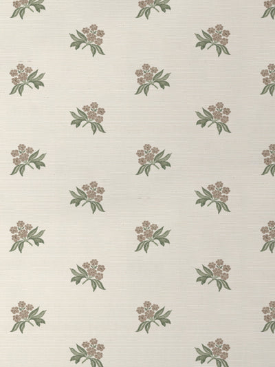 'Marian Ditsy' Grasscloth Wallpaper by Nathan Turner - Taupe Green