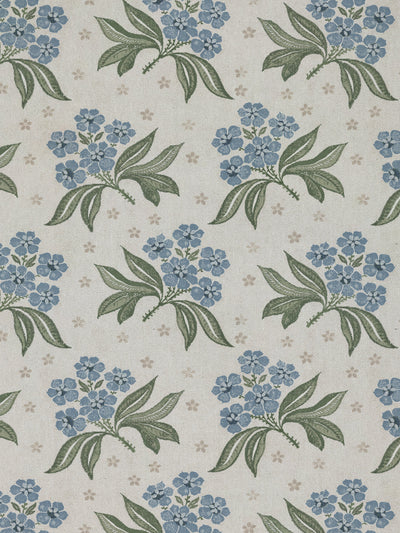 'Marian' Linen Fabric by Nathan Turner - Blue Green