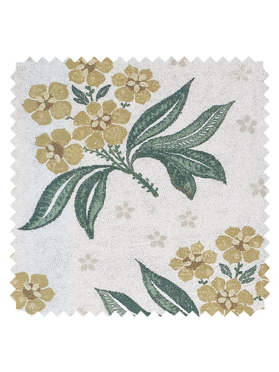 'Marian' Linen Fabric by Nathan Turner - Gold Green