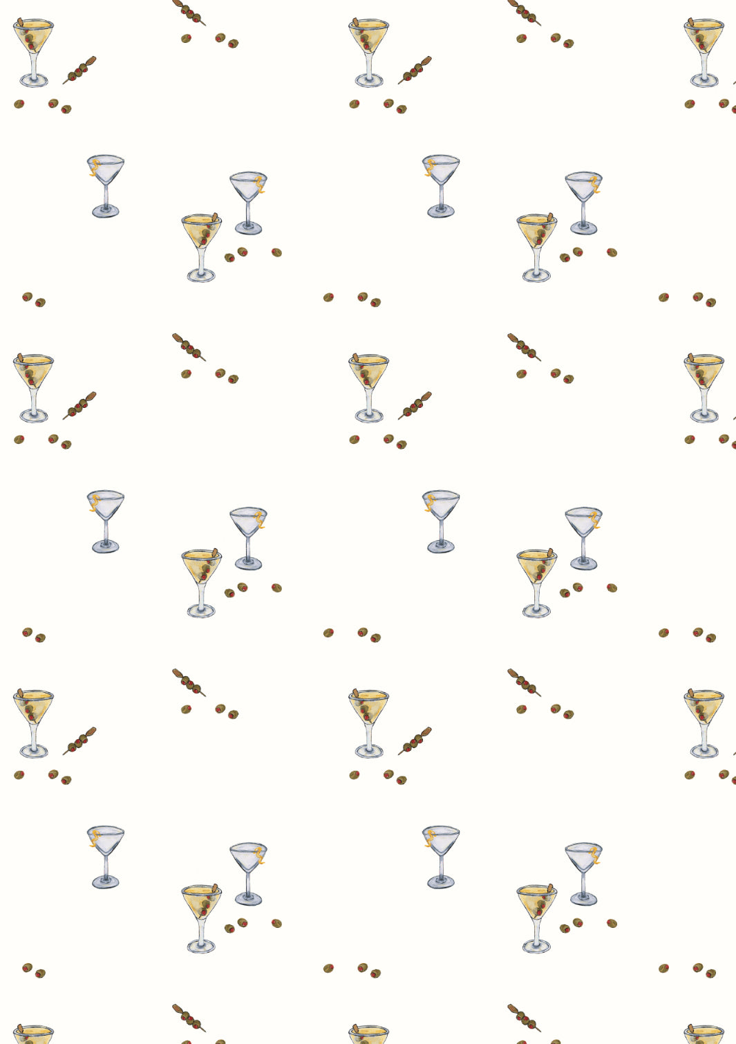 'Martini' Gift Wrap by Carly Beck - Lobby White