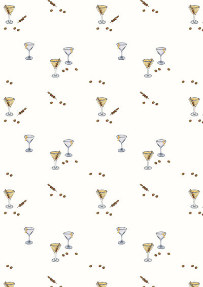 'Martini' Gift Wrap by Carly Beck - Lobby White