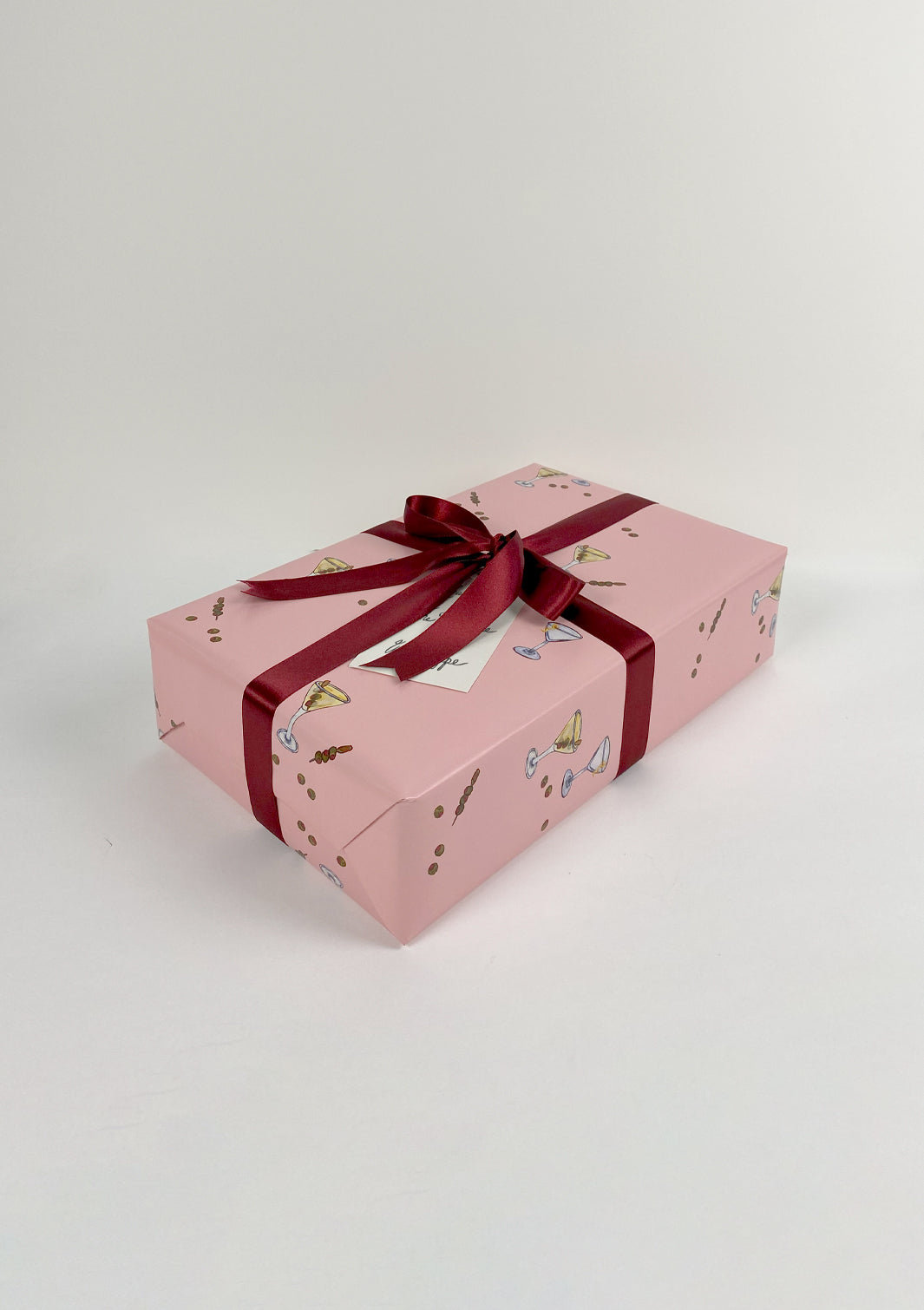 'Martini' Gift Wrap by Carly Beck - Pink