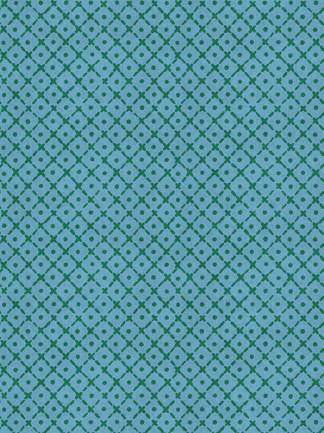 'Matelassé' Wallpaper by Clare V. - Azure Green