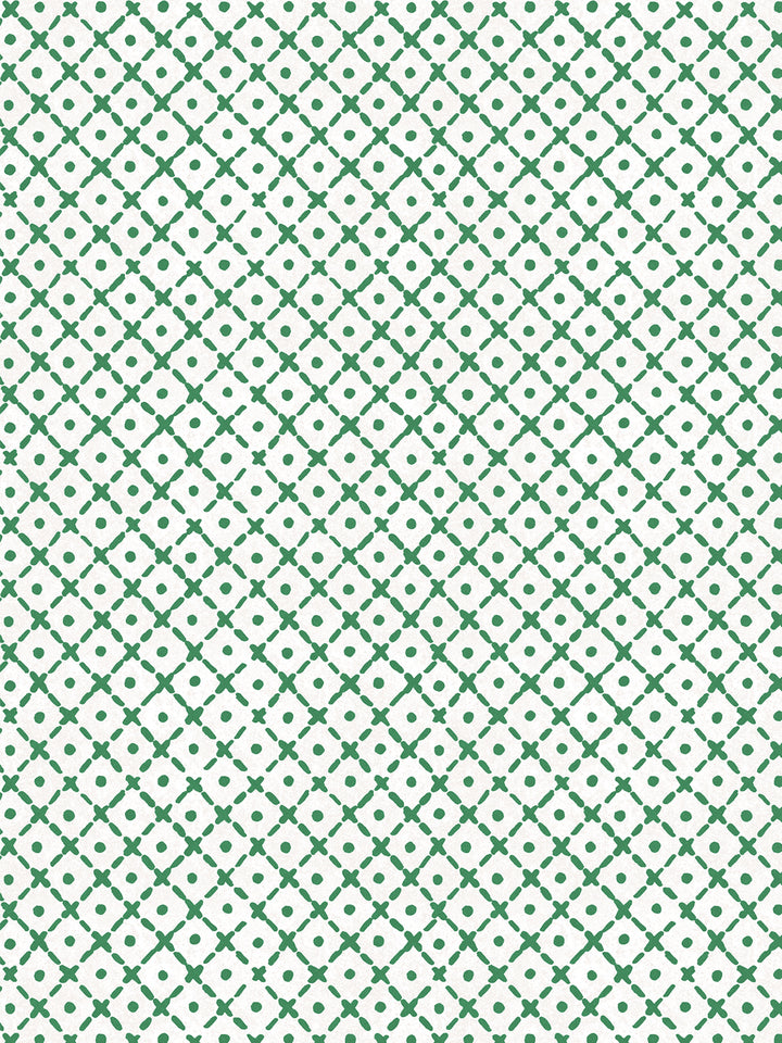 'Matelassé' Wallpaper by Clare V. - Evergreen White
