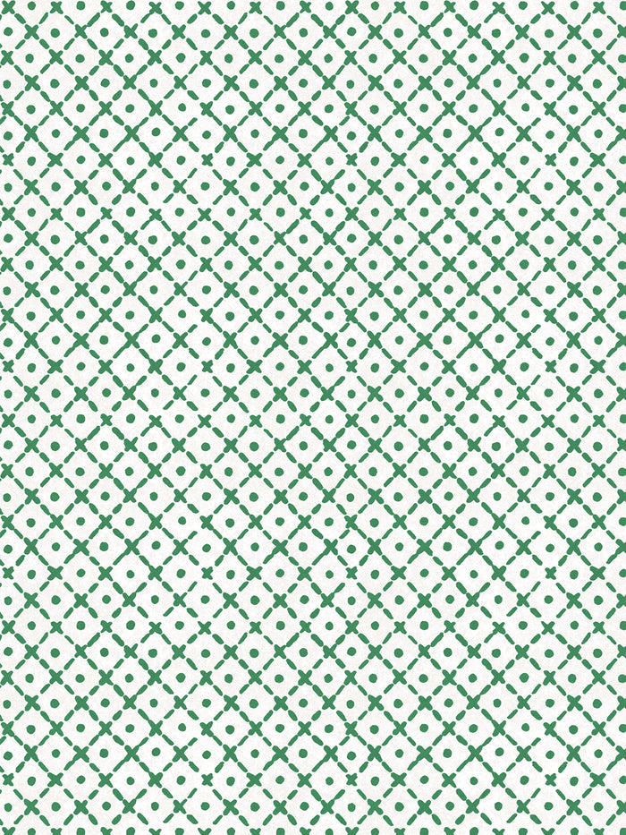 'Matelassé' Wallpaper by Clare V. - Evergreen White