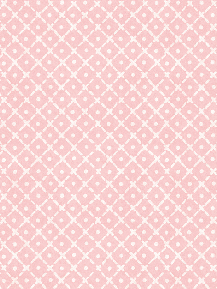 'Matelassé' Wallpaper by Clare V. - Pink Petal