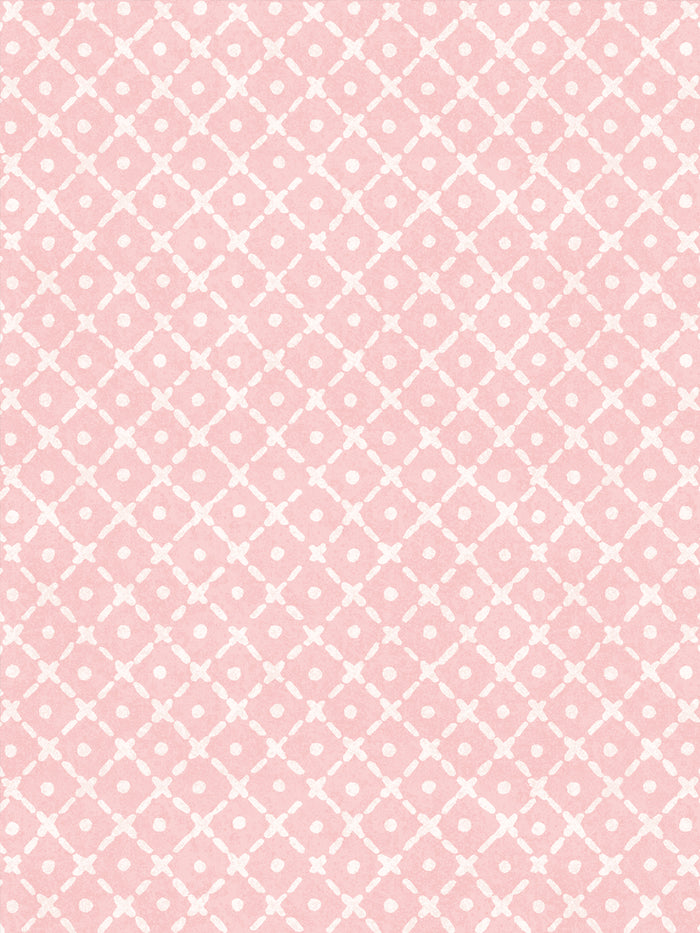 'Matelassé' Wallpaper by Clare V. - Pink Petal