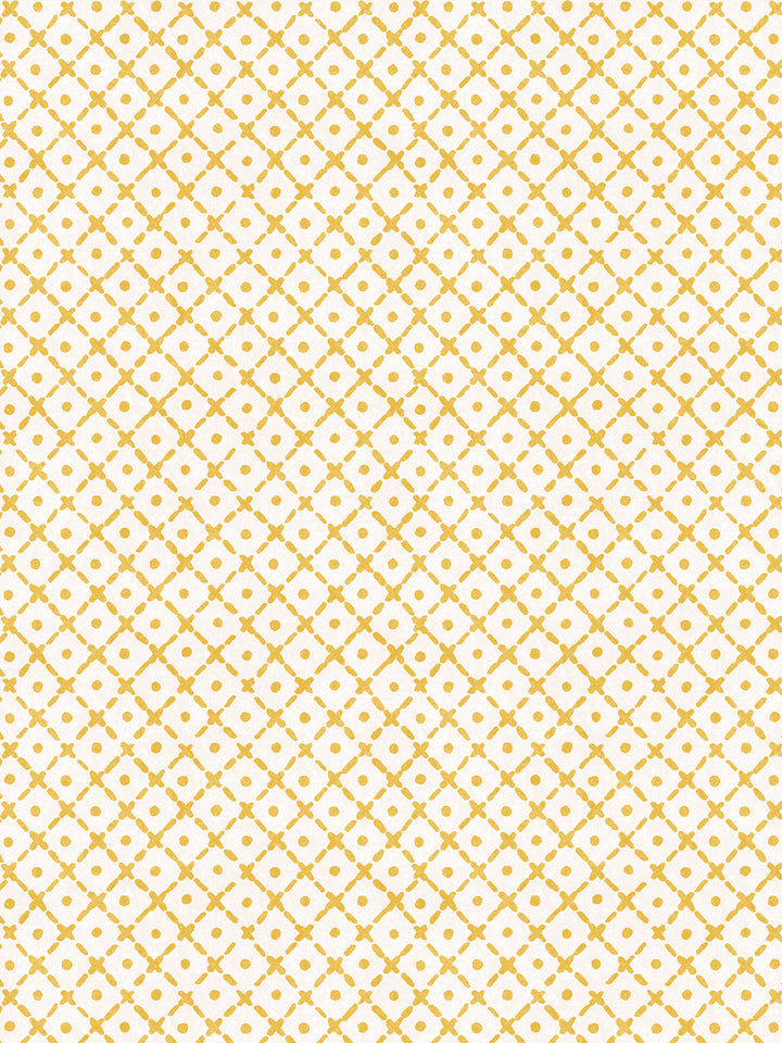 'Matelassé' Wallpaper by Clare V. - Yellow