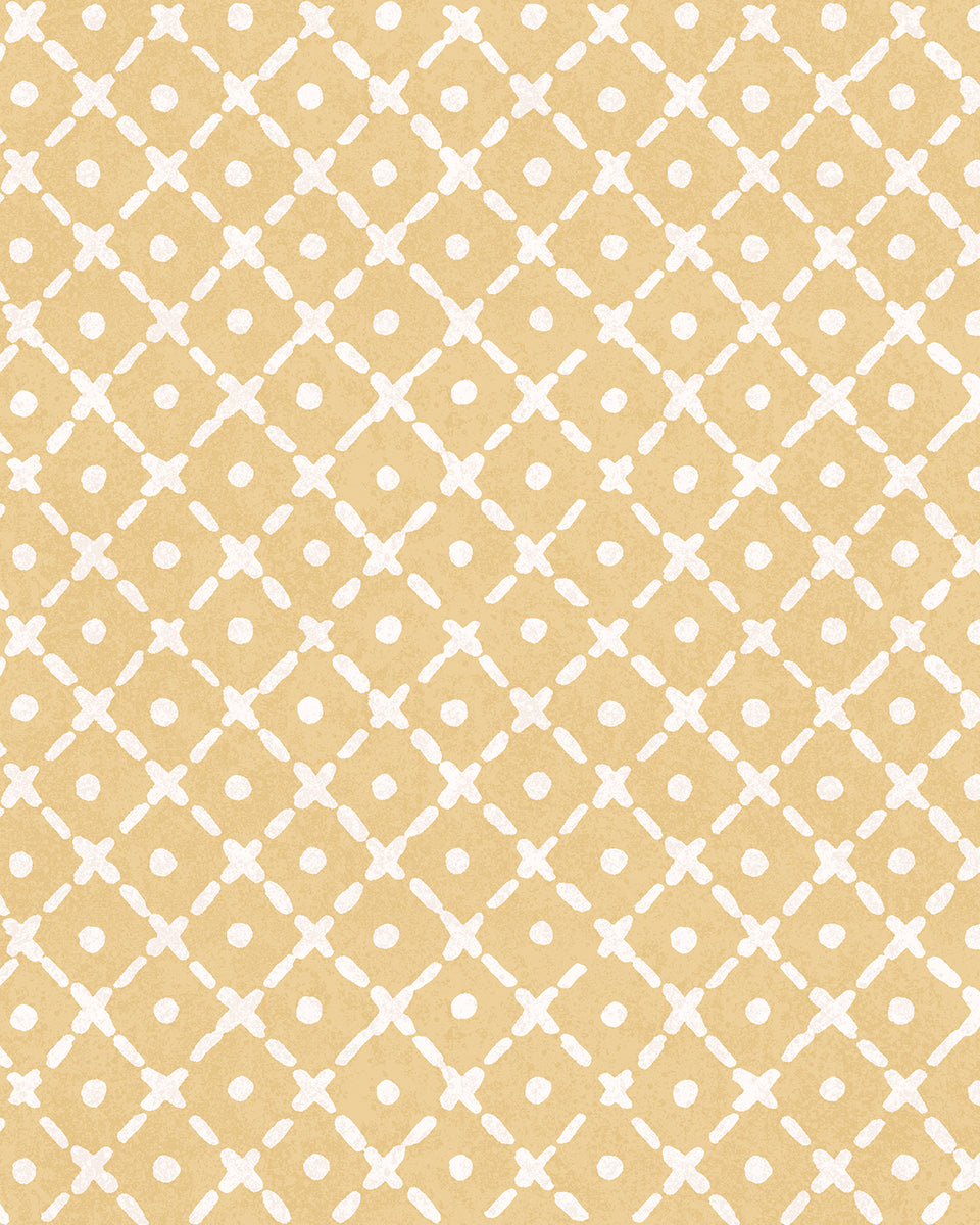 'Matelassé' Wallpaper by Clare V. - Buttercream