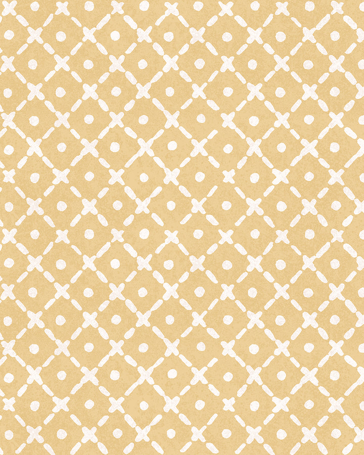 'Matelassé' Wallpaper by Clare V. - Buttercream