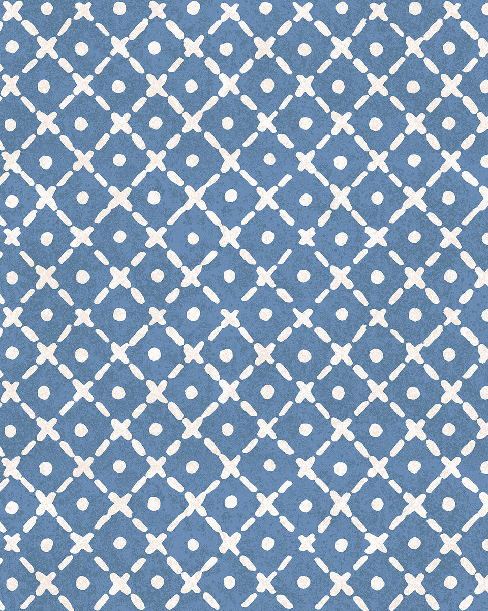 'Matelassé' Wallpaper by Clare V. - Chambray Cream