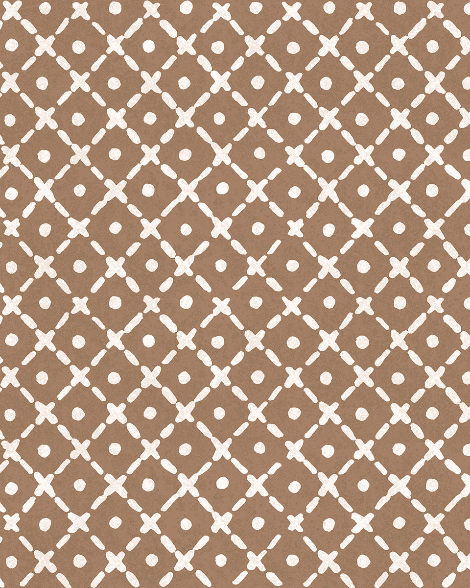 'Matelassé' Wallpaper by Clare V. - Clay Cream
