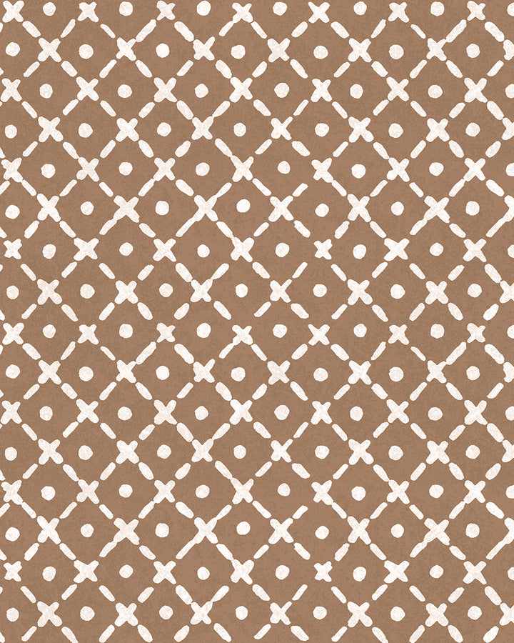 'Matelassé' Wallpaper by Clare V. - Clay Cream