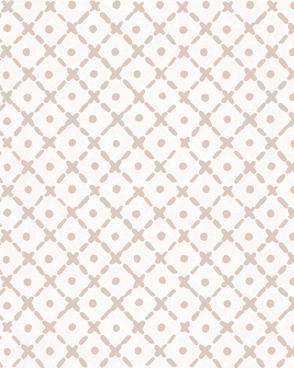 'Matelassé' Wallpaper by Clare V. - Dove Cream