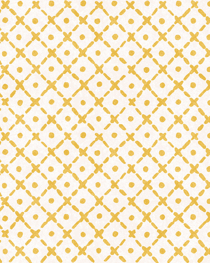 'Matelassé' Wallpaper by Clare V. - Yellow