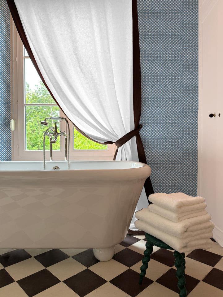 'Matelassé' Wallpaper by Clare V. - Chambray Cream