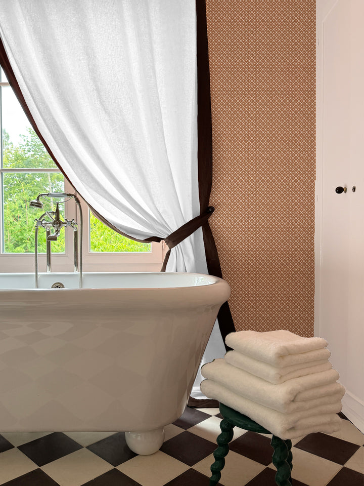 'Matelassé' Wallpaper by Clare V. - Clay Cream