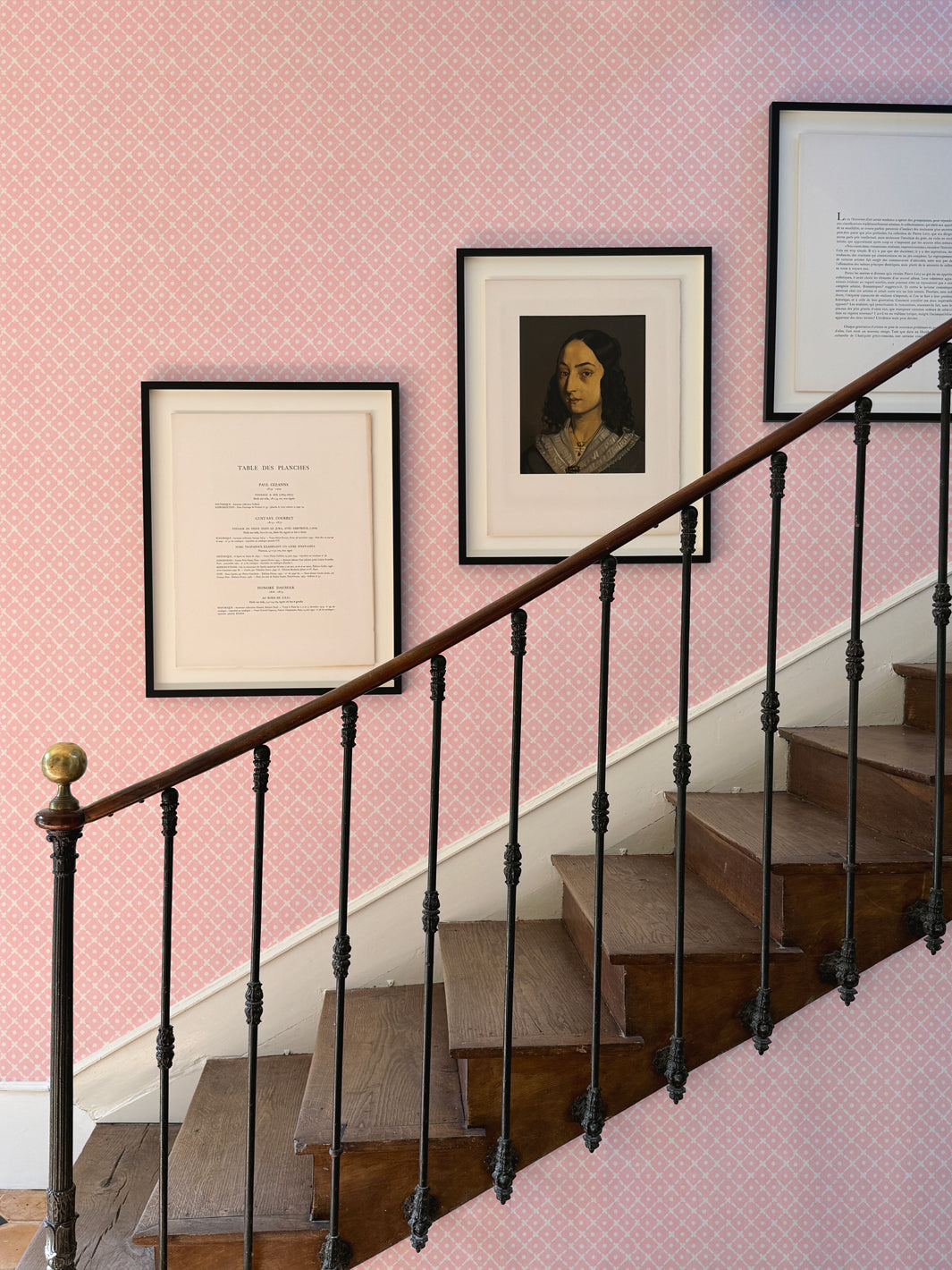 'Matelassé' Wallpaper by Clare V. - Pink Petal