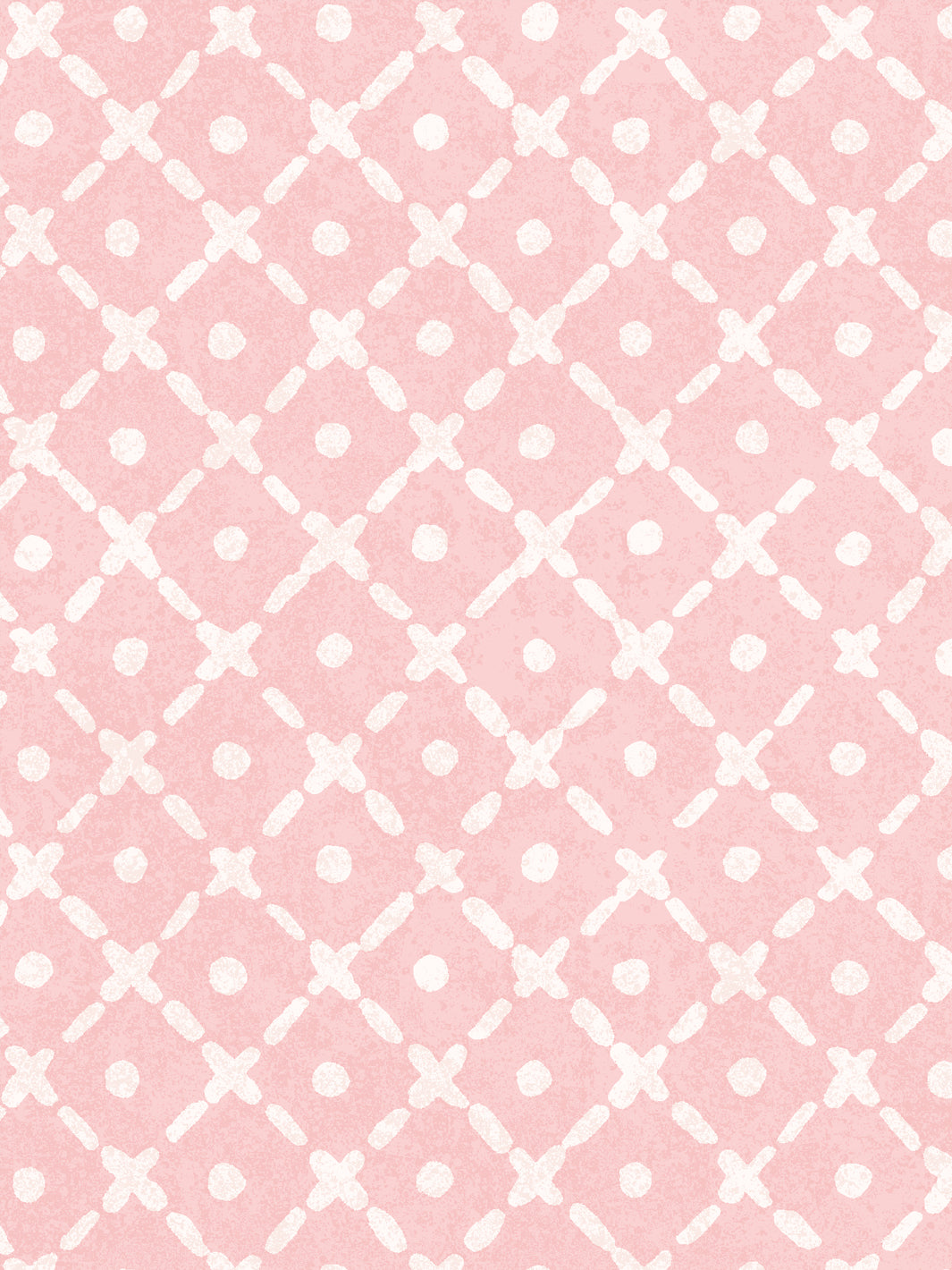 'Matelassé' Wallpaper by Clare V. - Pink Petal