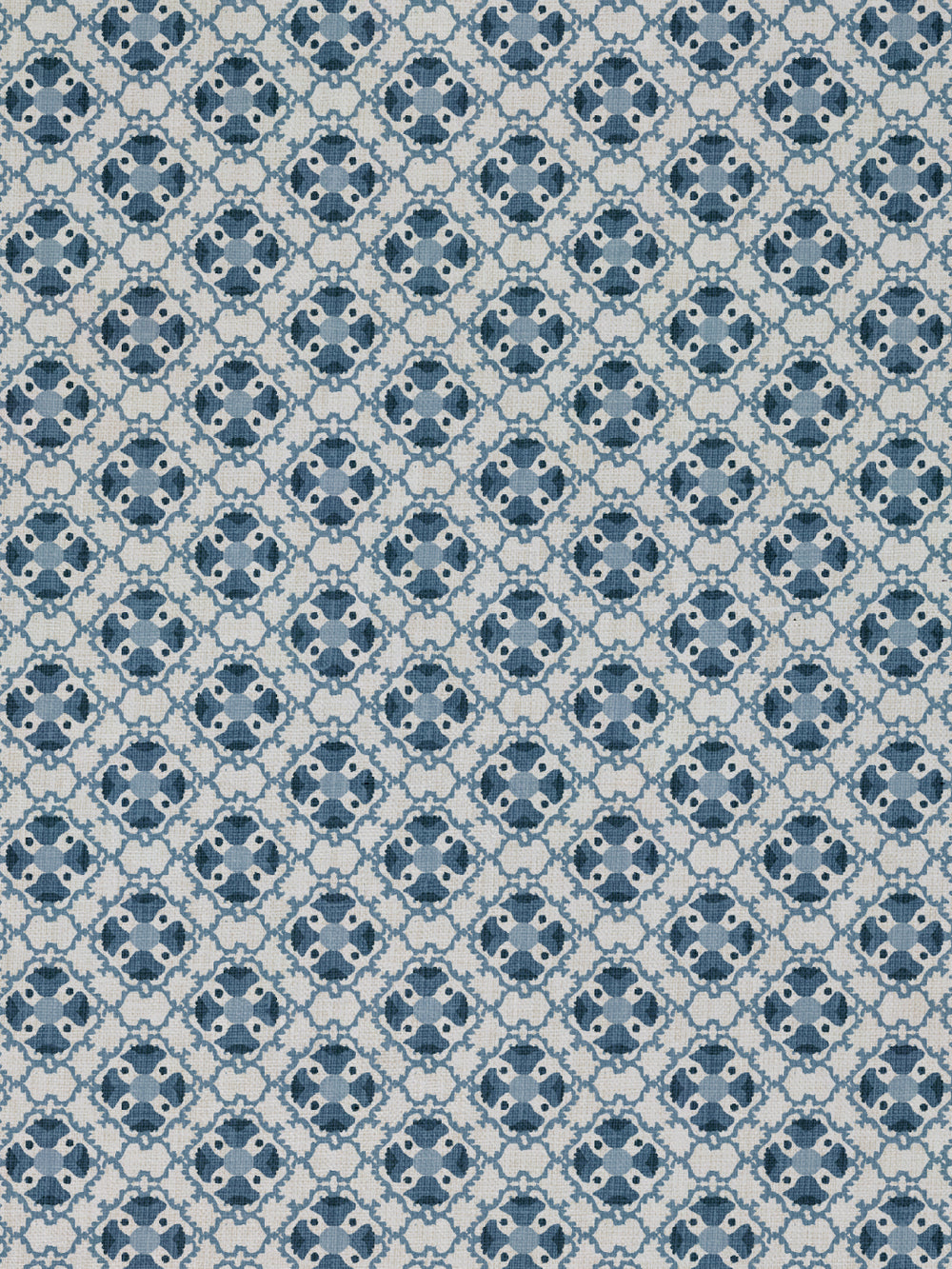 medallion allover linen fabric by nathan turner blue