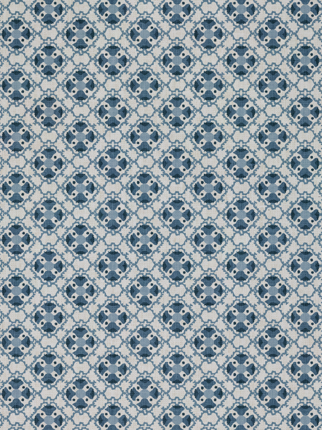 'Medallion All Over' Linen Fabric by Nathan Turner - Blue