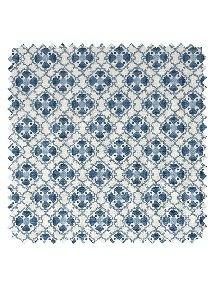 medallion allover linen fabric by nathan turner blue