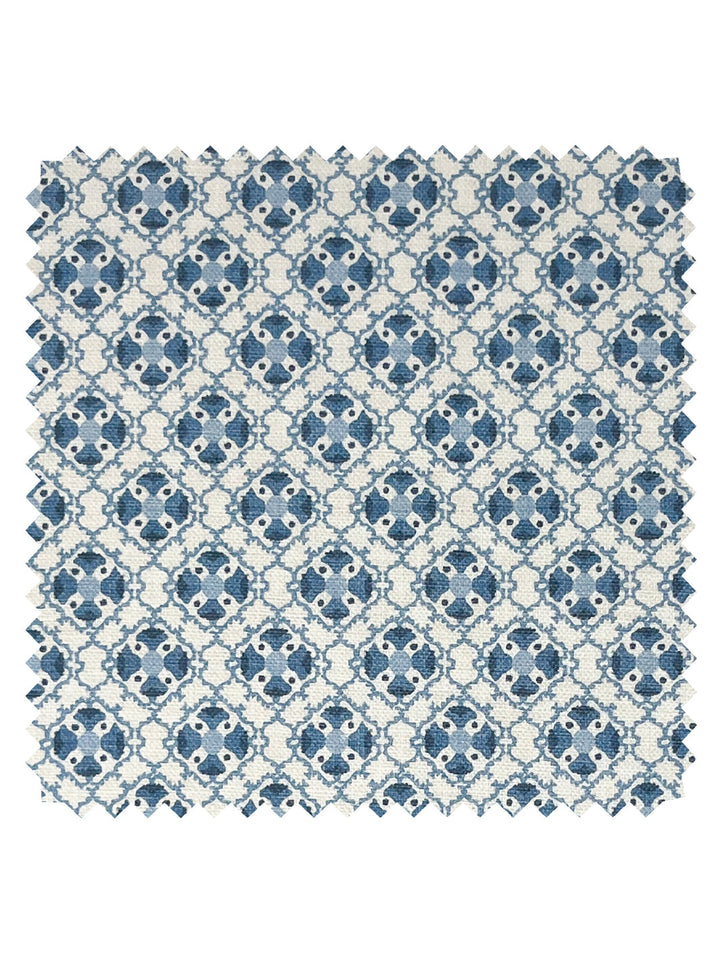 medallion allover linen fabric by nathan turner blue