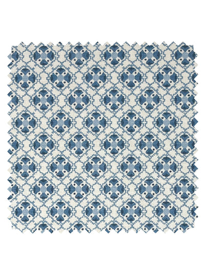 'Medallion All Over' Linen Fabric by Nathan Turner - Blue