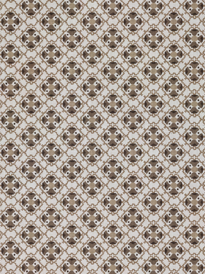 medallion allover linen fabric by nathan turner brown