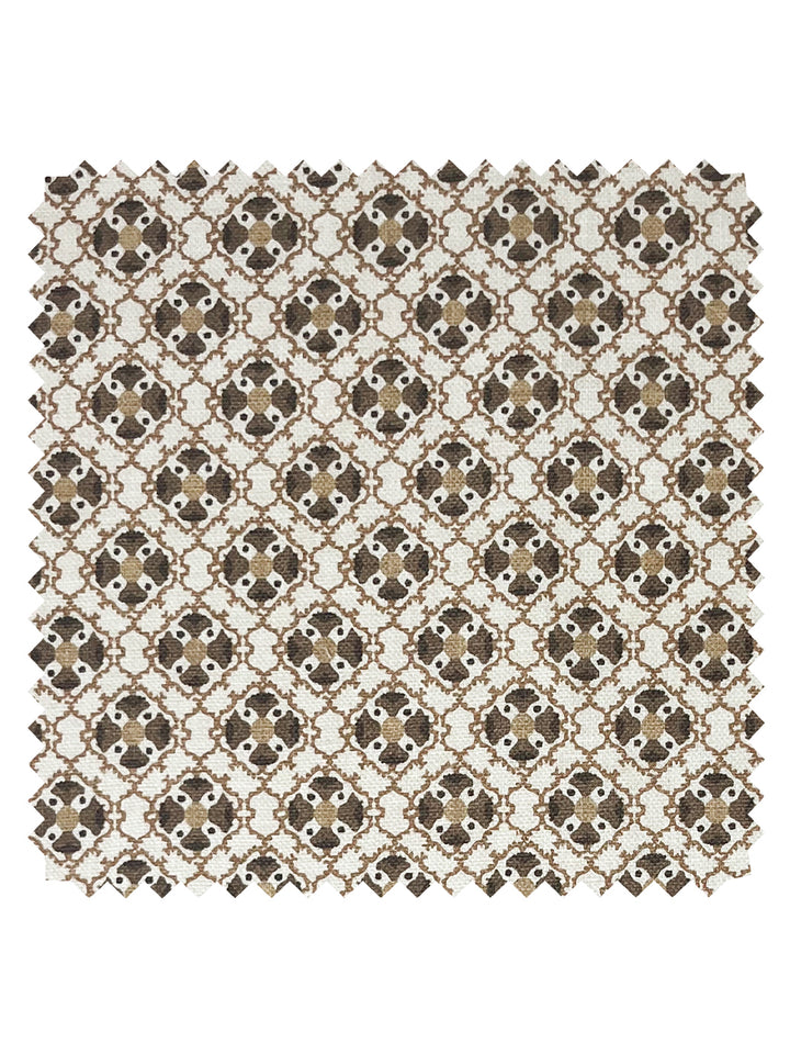 medallion allover linen fabric by nathan turner brown