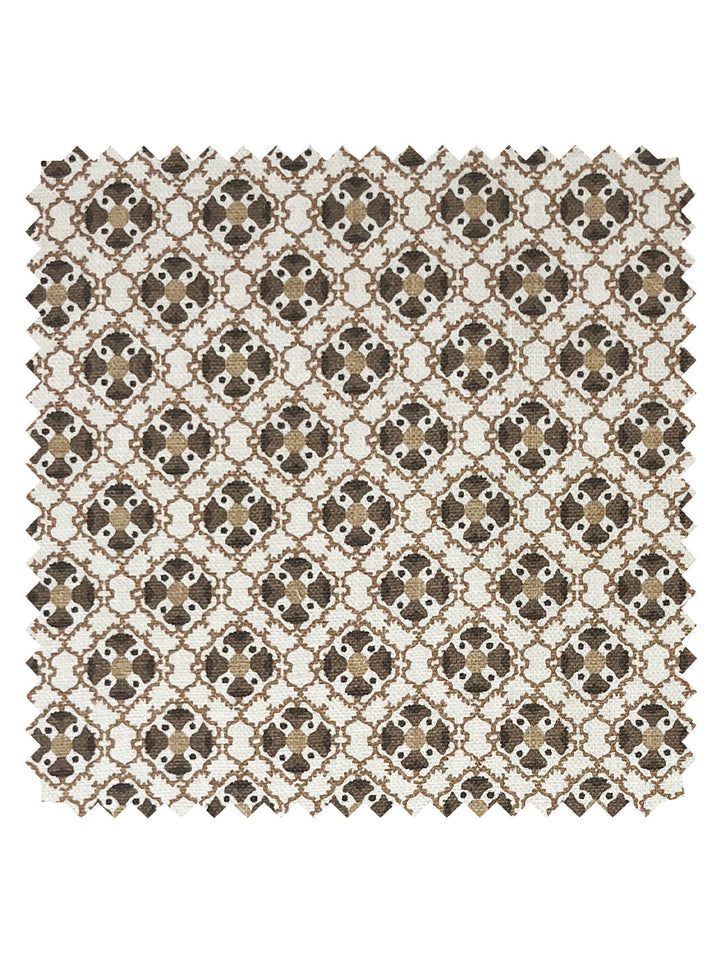 medallion allover linen fabric by nathan turner brown
