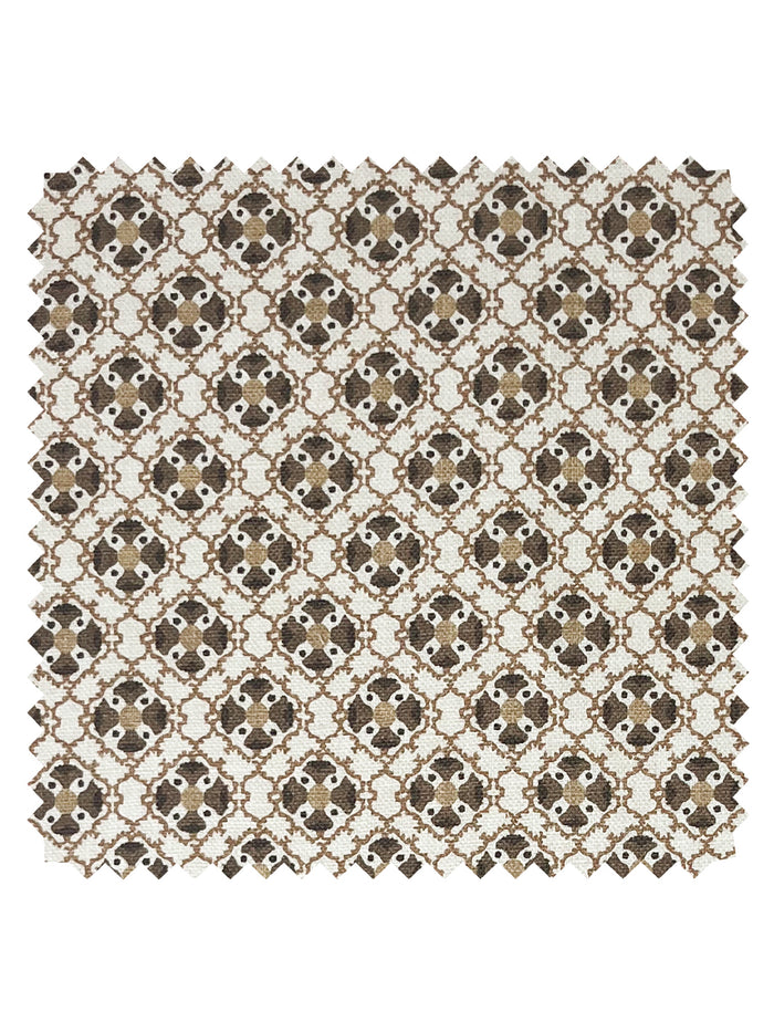 Medallion All Over' Linen Fabric by Nathan Turner - Brown