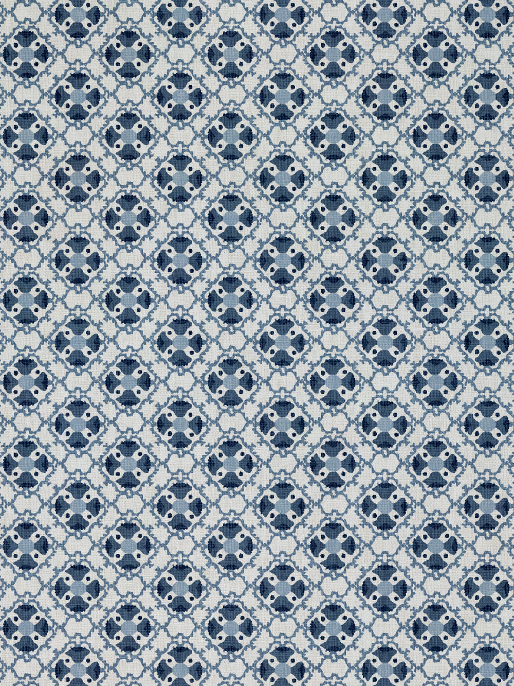 medallion allover linen fabric by nathan turner darker blue