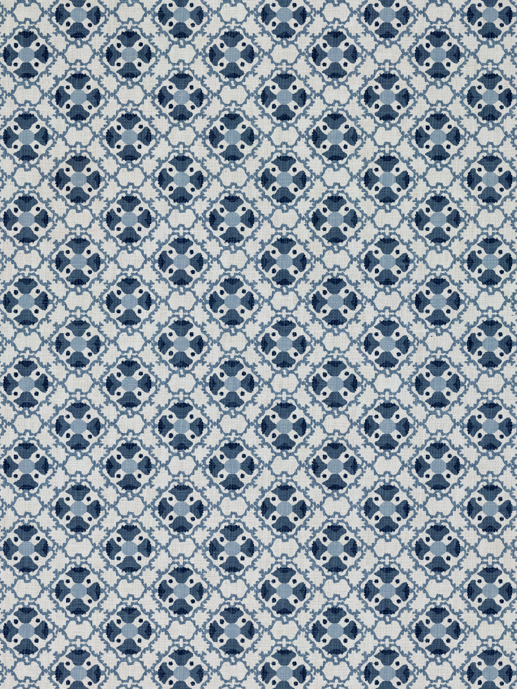 medallion allover linen fabric by nathan turner darker blue