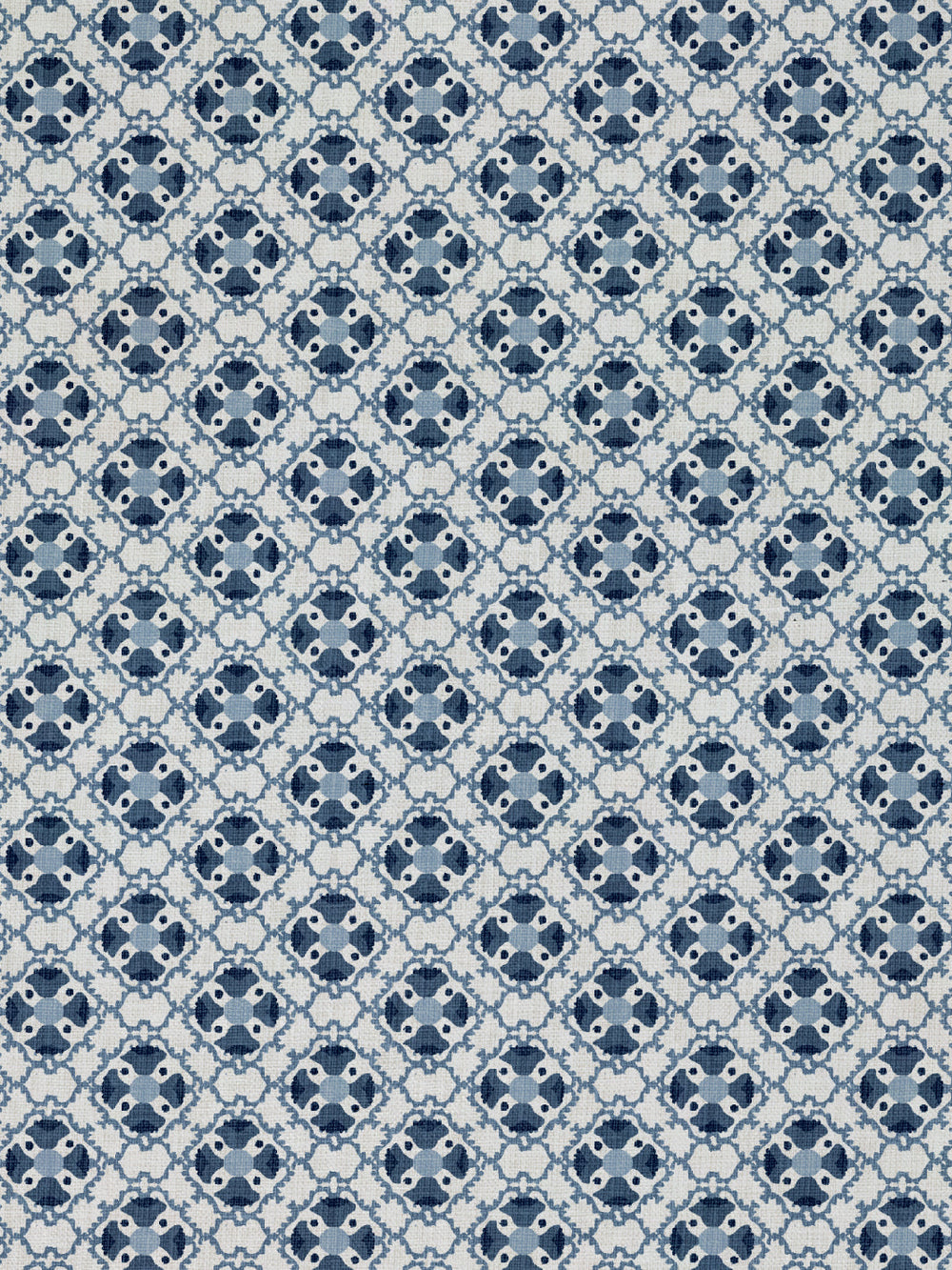 medallion allover linen fabric by nathan turner darker blue