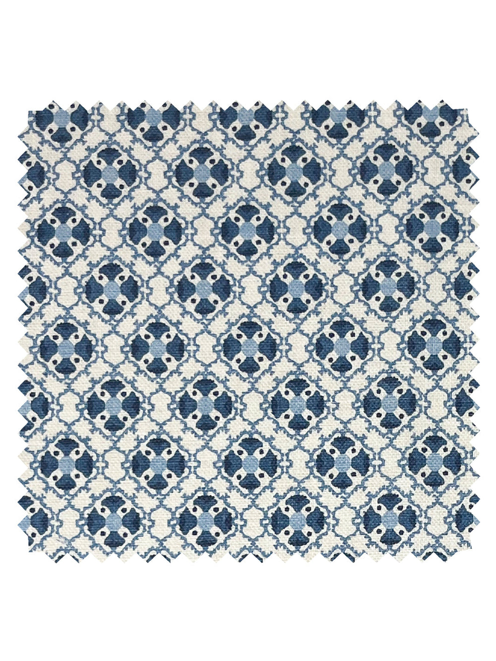 medallion allover linen fabric by nathan turner darker blue