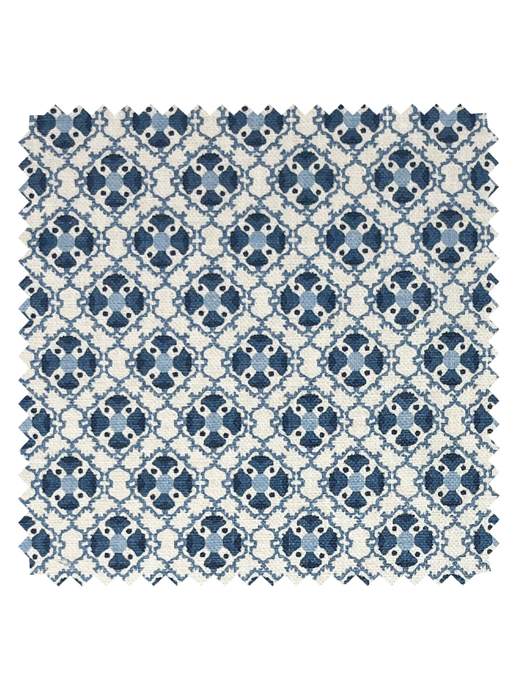 'Medallion All Over' Linen Fabric by Nathan Turner - Darker Blue